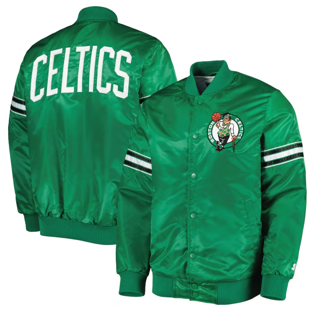 Boston-Celtics-Pick-Roll-Full-Snap-Satin-Varsity-Jacket-Green-3