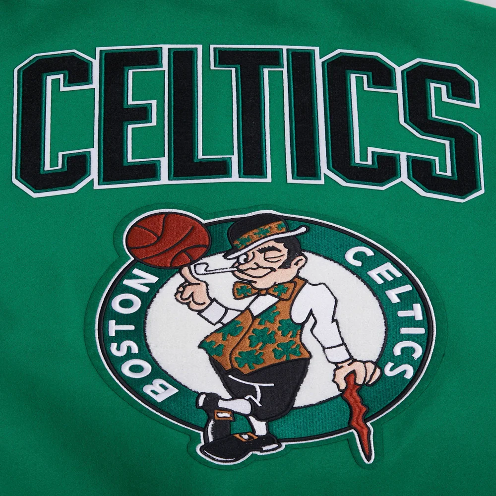 Boston-Celtics-Retro-Classic-Womans-Full-Snap-Wool-Leather-Varsity-Jacket-GreenWhite-3