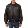 Boston-Celtics-Tonal-Full-Leather-Bomber-Jacket-Black-1