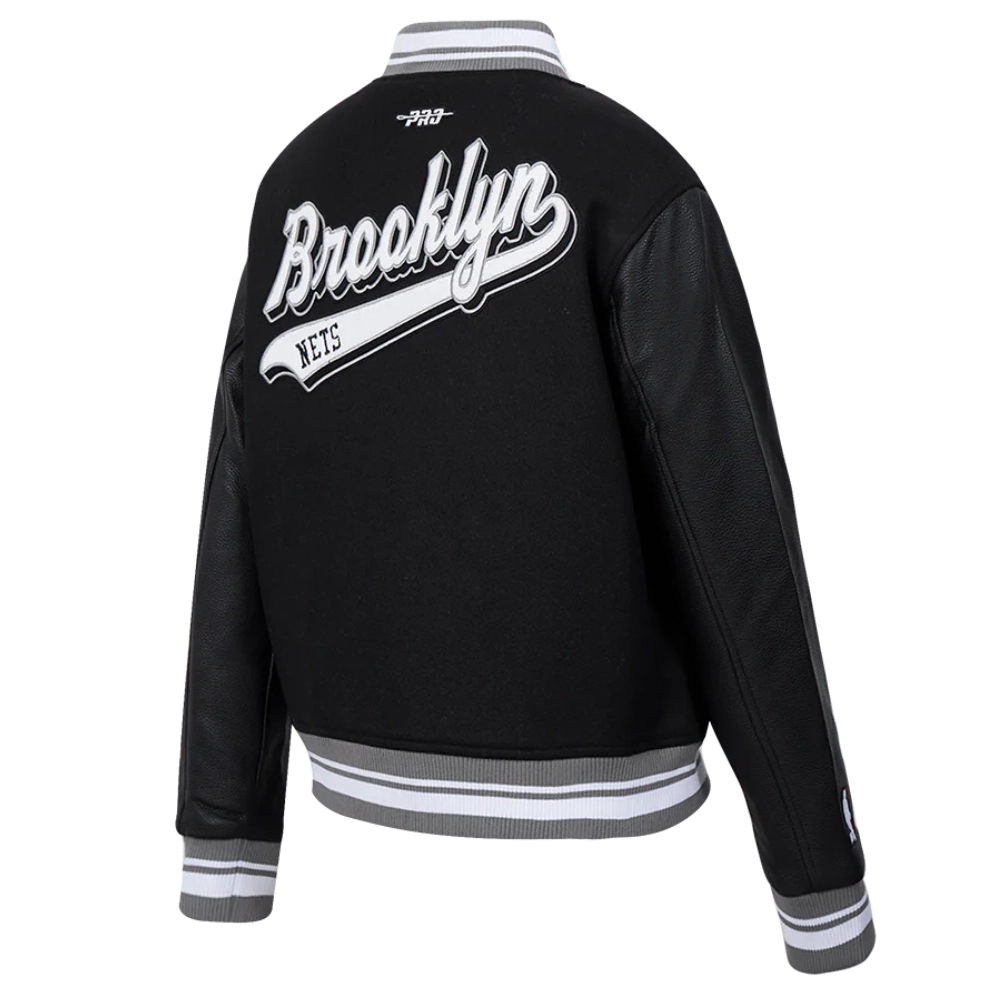 Brooklyn-Nets-Script-Tail-Womens-Wool-Leather-Varsity-Jacket-Black-4