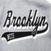 Brooklyn Nets Script Tail Grey & White Wool-Leather Varsity Jacket - Image 6