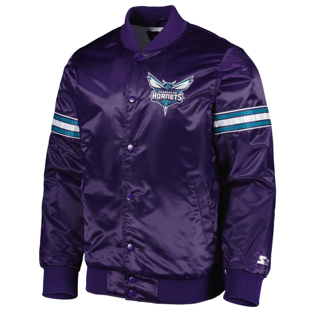 Charlotte-Hornets-Pick-Roll-Full-Snap-Satin-Varsity-Jacket-Purple-2