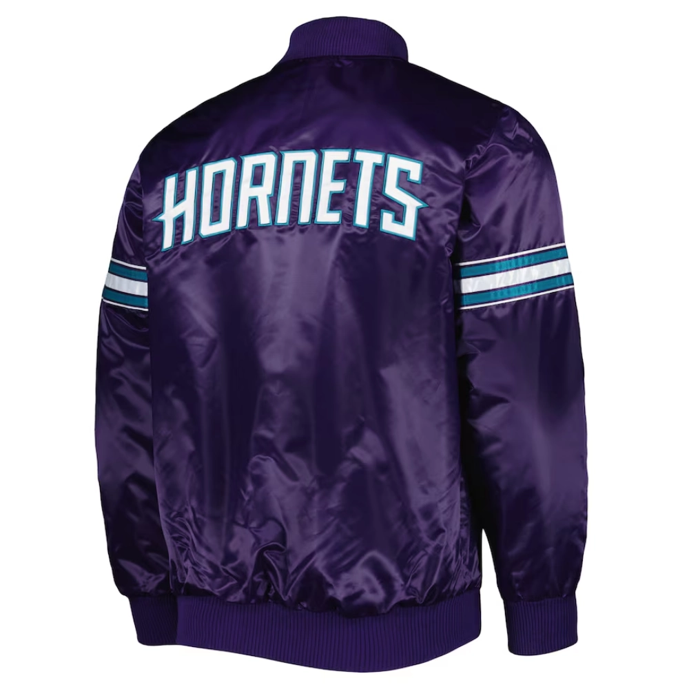 Charlotte-Hornets-Pick-Roll-Full-Snap-Satin-Varsity-Jacket-Purple