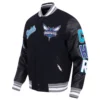 Charlotte-Hornets-Pro-Standard-Script-Tail-Black-Wool-Leather-Varsity-Jacket-1
