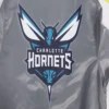 Charlotte-Hornets-Script-Tail-Full-Snap-Satin-Varsity-Jacket-Gray-2