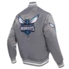 Charlotte-Hornets-Script-Tail-Full-Snap-Satin-Varsity-Jacket-Gray-3