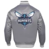Charlotte-Hornets-Script-Tail-Full-Snap-Satin-Varsity-Jacket-Gray-4
