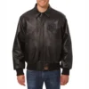 Charlotte-Hornets-Tonal-Full-Leather-Bomber-Jacket-Black-1