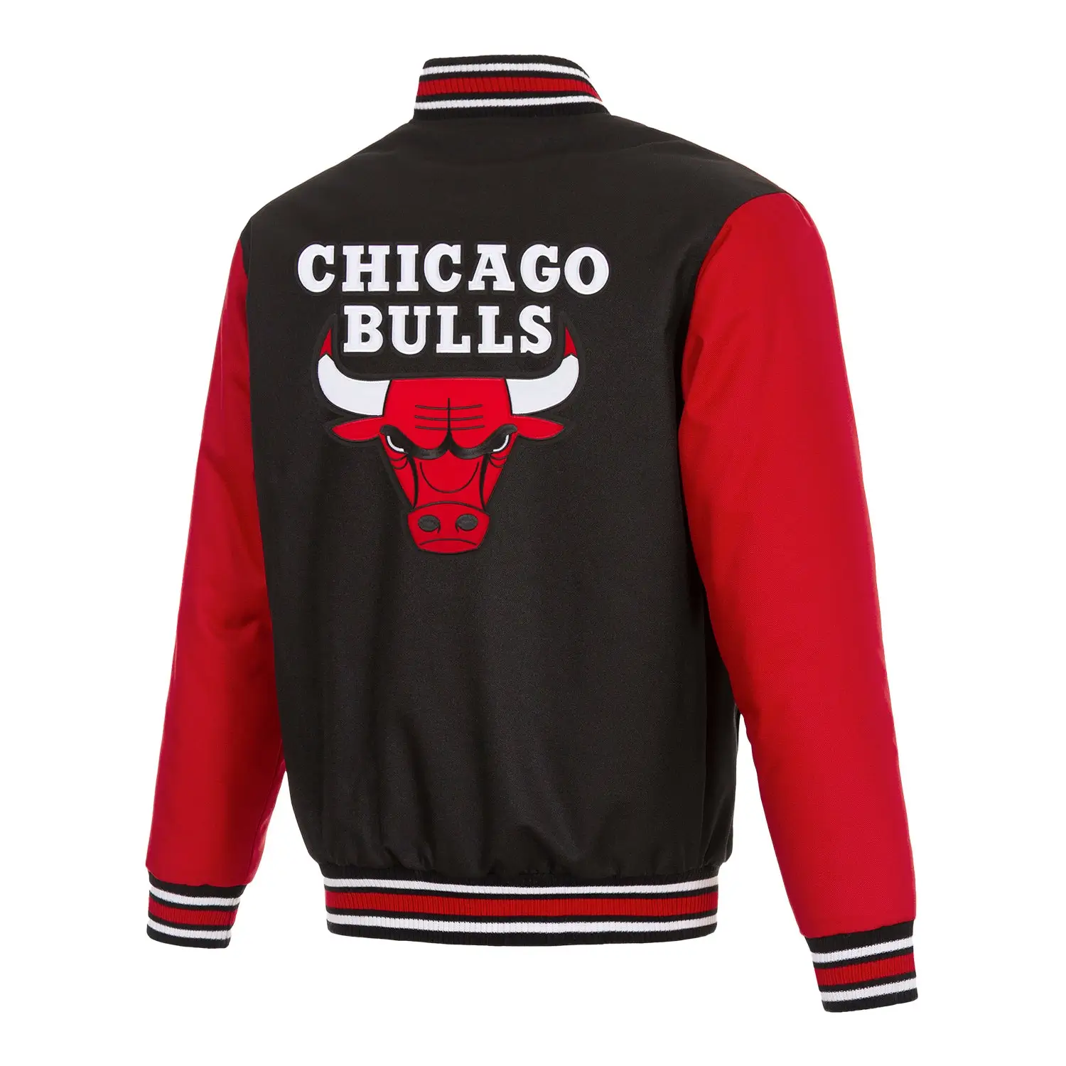 Chicago-Bulls-Logo-Red-Black-Satin-Varsity-Jacket-2