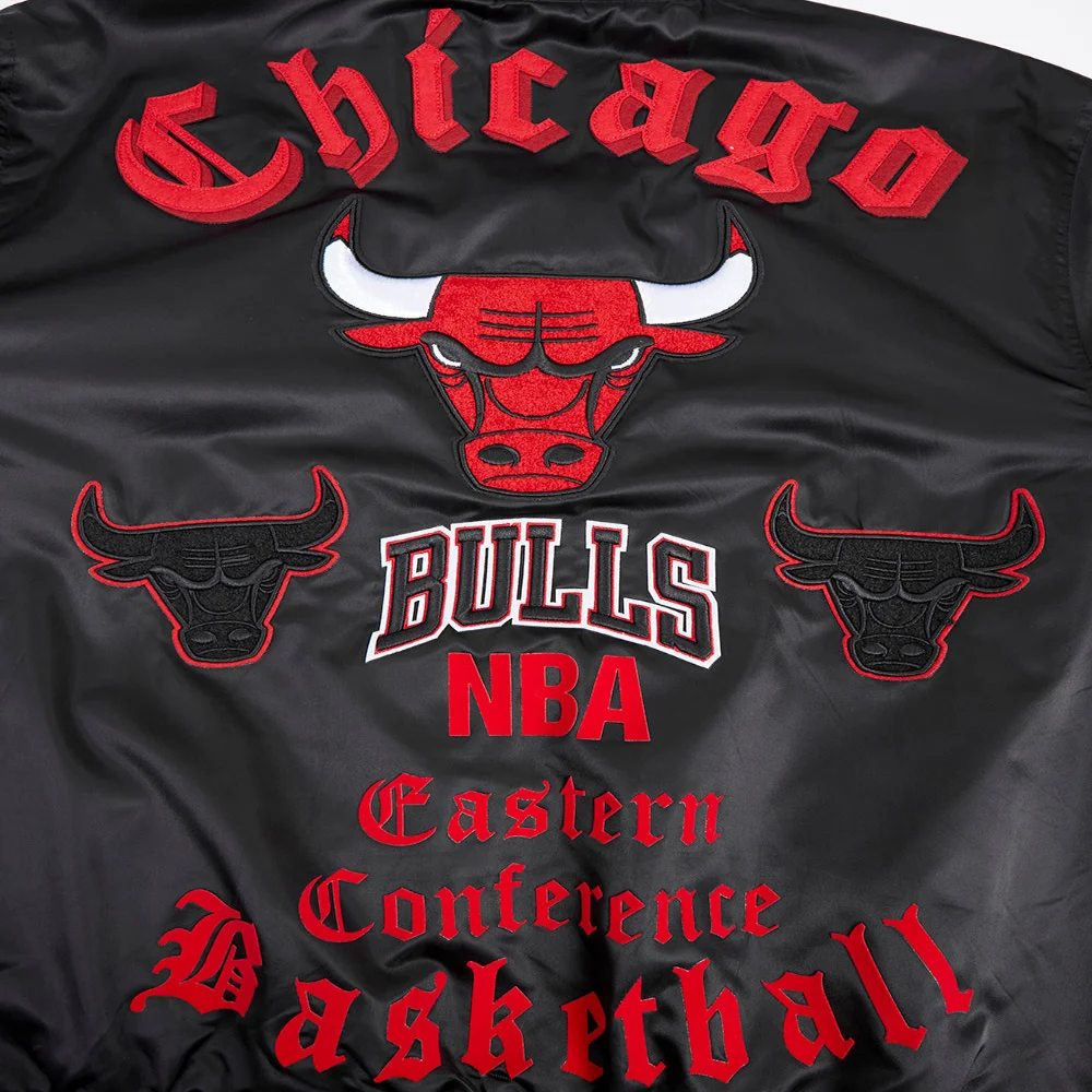 Chicago-Bulls-Old-English-Full-Snap-Satin-Varsity-Jacket-Black-2-1