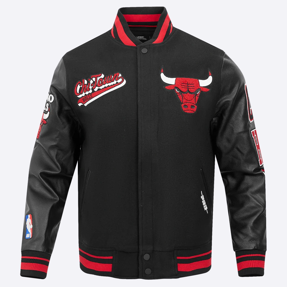 Chicago-Bulls-Pro-Standard-Script-Tail-Black-Wool-And-Leather-Varsity-Jacket-2