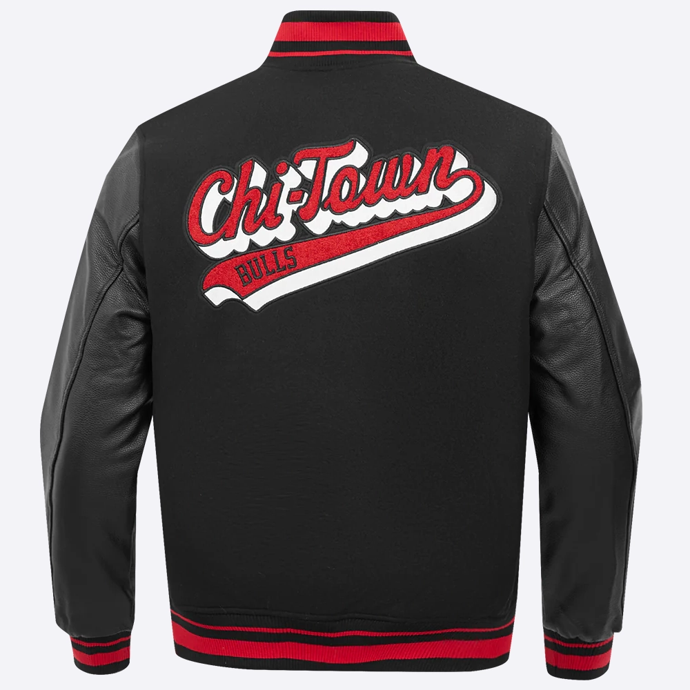 Chicago-Bulls-Pro-Standard-Script-Tail-Black-Wool-And-Leather-Varsity-Jacket-4