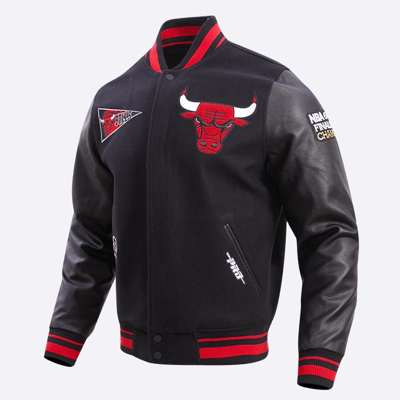 Chicago-Bulls-Retro-Classic-Black-Wool-And-Leather-Varsity-Jacket-1