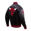 Chicago-Bulls-Retro-Classic-Full-Snap-Satin-Varsity-Jacket-Black-3