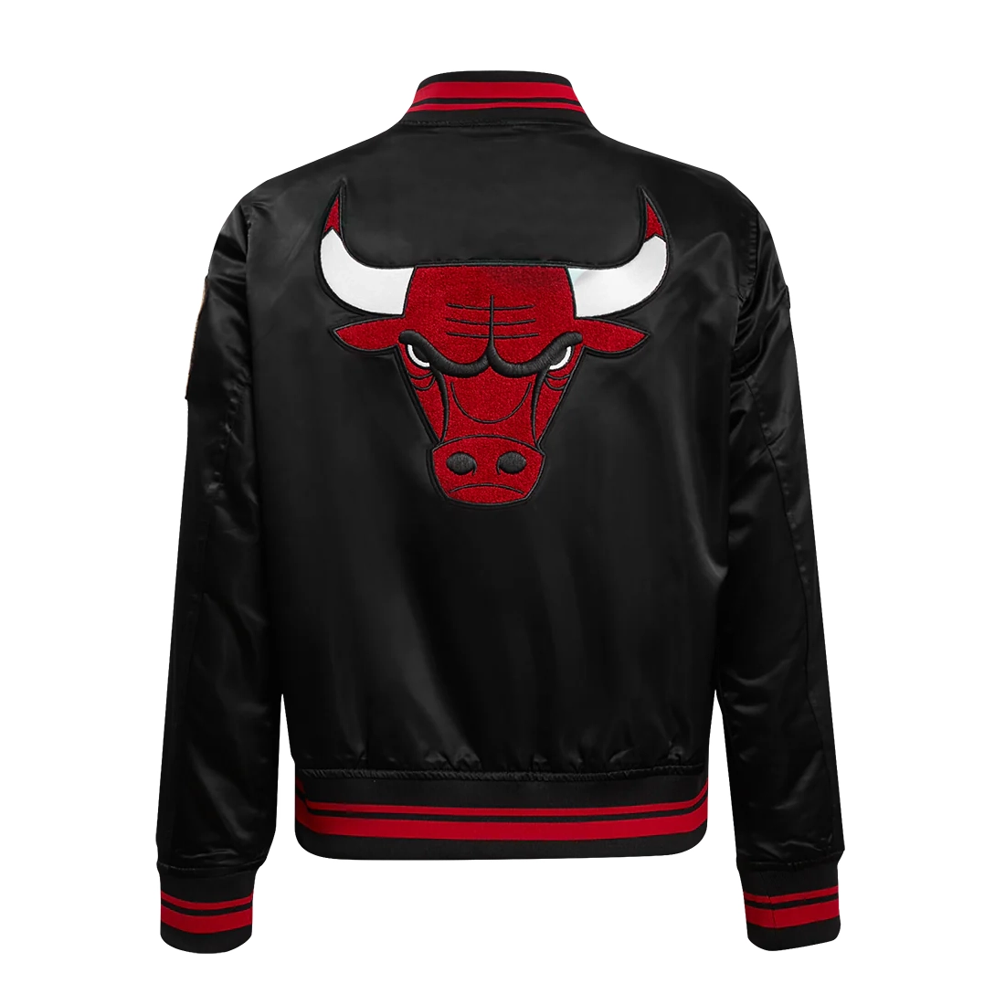 Chicago-Bulls-Retro-Classic-Womens-Full-Snap-Satin-Varsity-Jacket-Black-4