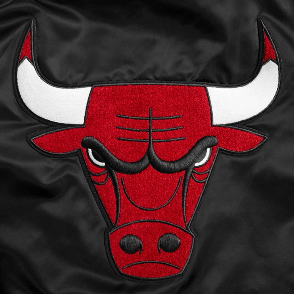Chicago-Bulls-Retro-Classic-Womens-Full-Snap-Satin-Varsity-Jacket-Black-5
