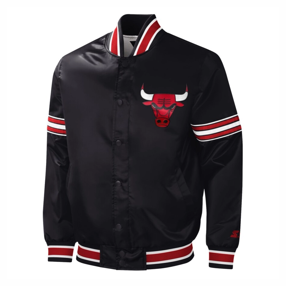Chicago-Bulls-Slider-Full-Snap-Satin-Varsity-Jacket-Black-5