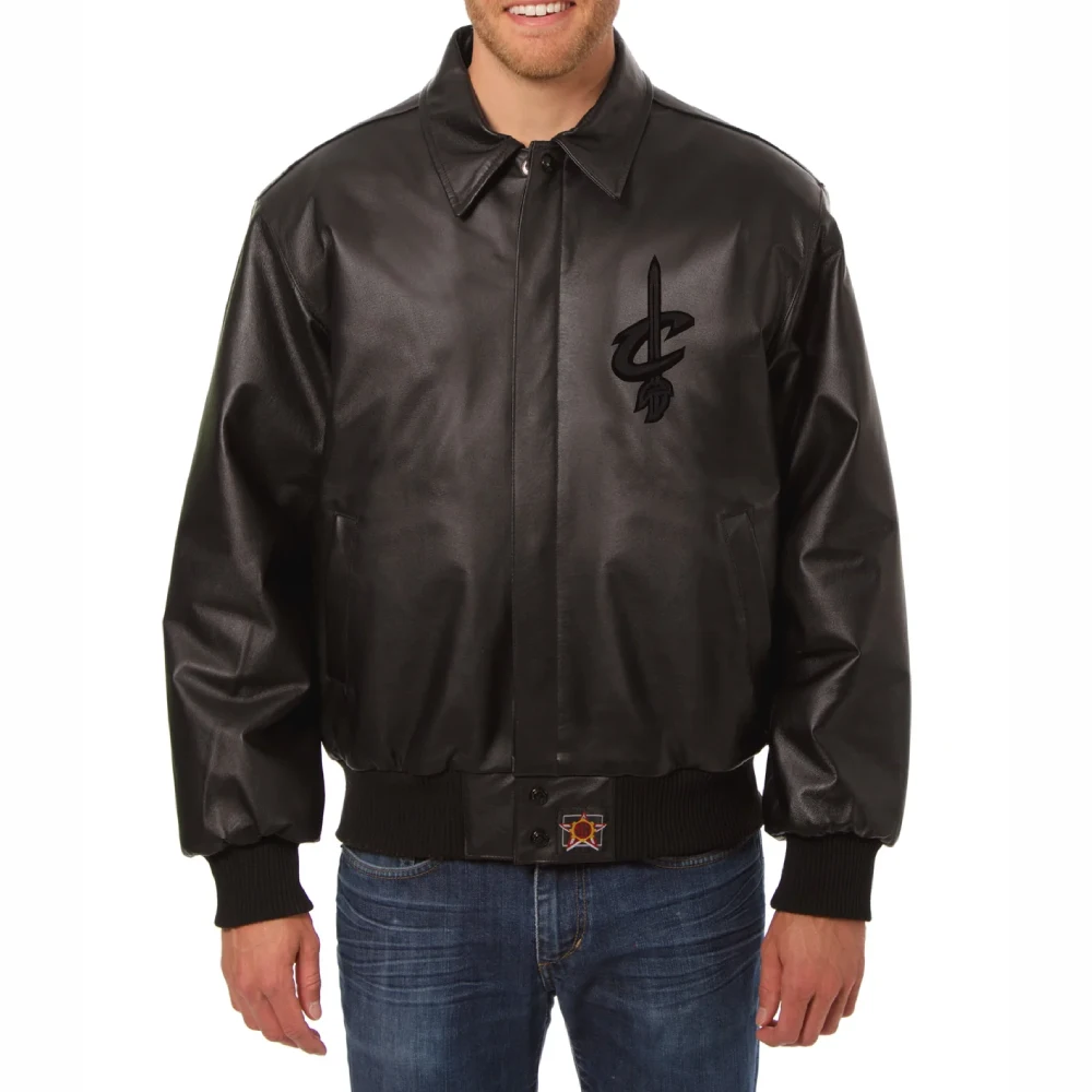 Cleveland-Cavaliers-Full-Leather-Bomber-Varsity-Jacket-Black-1