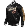 Cleveland-Cavaliers-Pro-Standard-Chest-The-Land-Black-Satin-Varsity-Jacket-1
