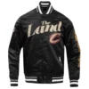 Cleveland-Cavaliers-Pro-Standard-Chest-The-Land-Black-Satin-Varsity-Jacket-2