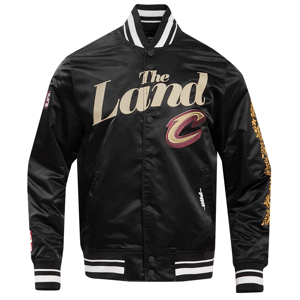 Cleveland-Cavaliers-Pro-Standard-Chest-The-Land-Black-Satin-Varsity-Jacket-2
