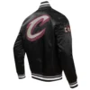 Cleveland-Cavaliers-Pro-Standard-Chest-The-Land-Black-Satin-Varsity-Jacket-3