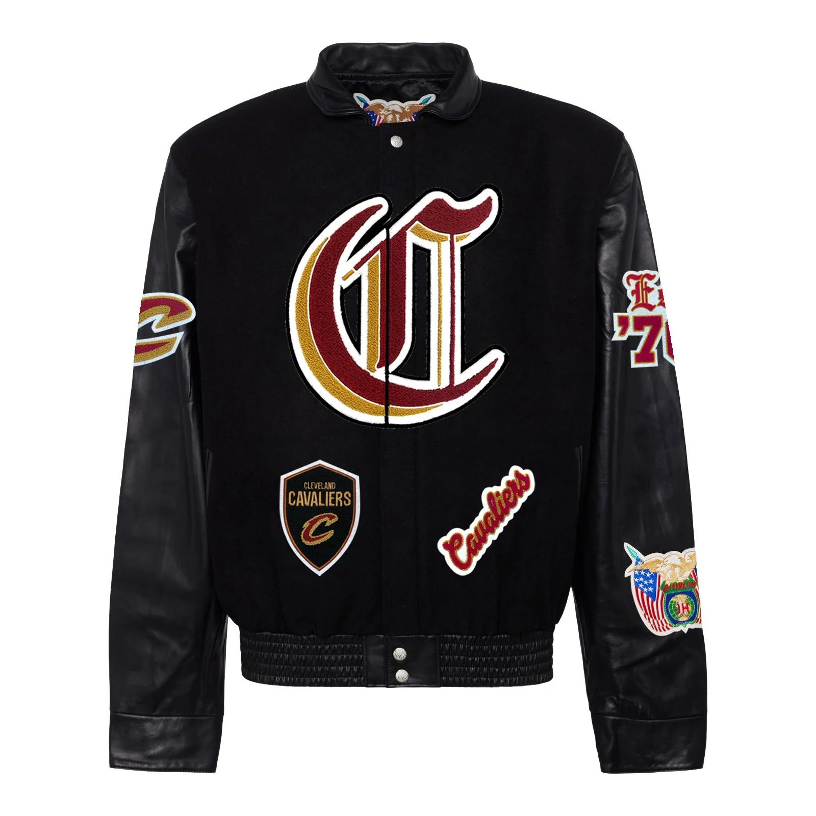Cleveland-Cavaliers-Wool-Leather-Varsity-Jacket-Black-1