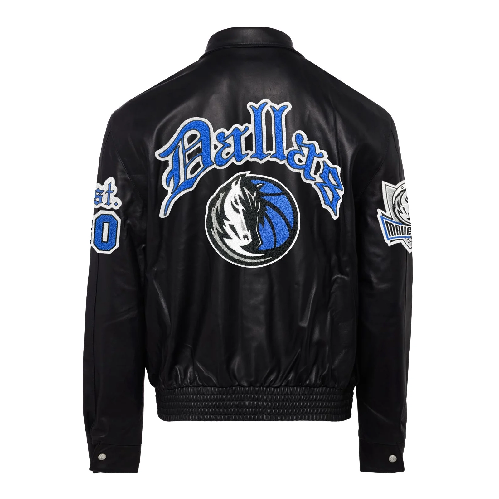 Dallas-Mavericks-Jeff-Hamilton-Full-Leather-Old-English-Jacket-Black-2