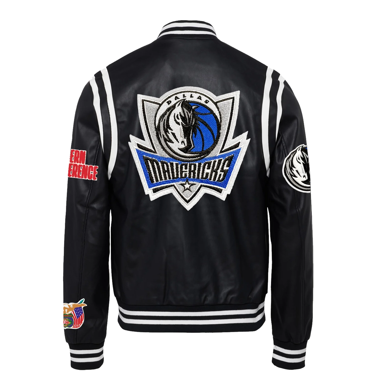 Dallas-Mavericks-Leather-Varsity-Jacket-Black-2