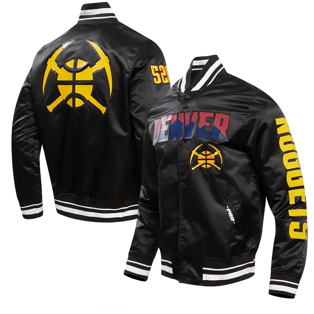 Alternative view of Denver Nuggets Standard Pro Satin Varsity Jacket