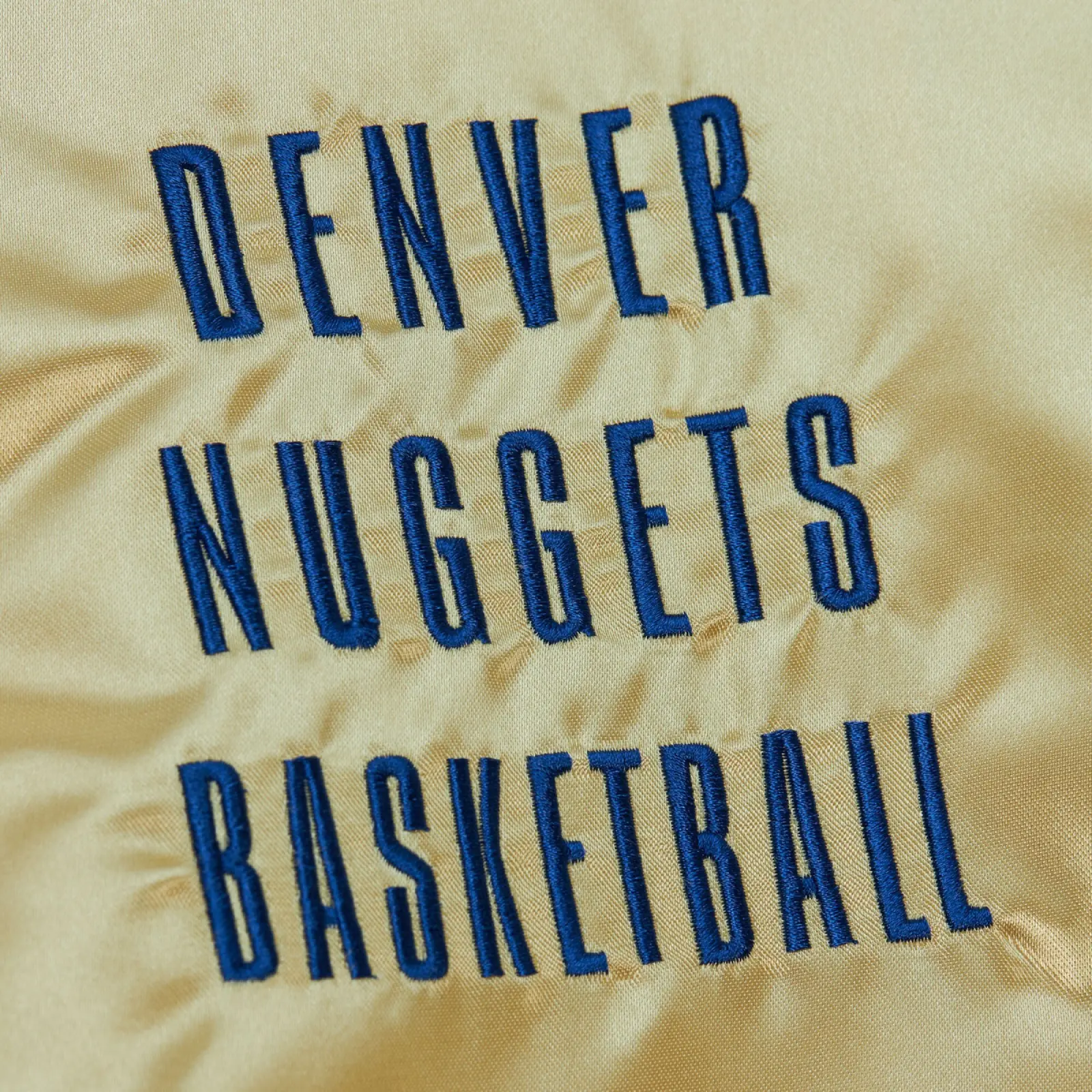 Denver Nuggets OG 2.0 Full Zip Satin Gold Varsity Jacket - Image 4