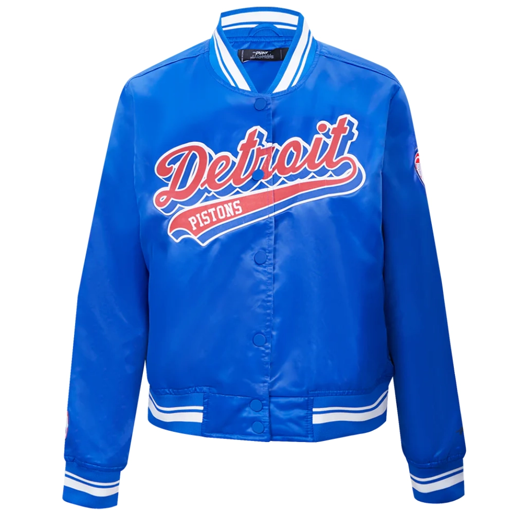 Detroit-Pistons-Script-Tail-Womens-Full-Snap-Satin-Varsity-Jacket-Blue-5