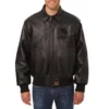 Golden State Warriors Full Leather Bomber Black Varsity Jacket