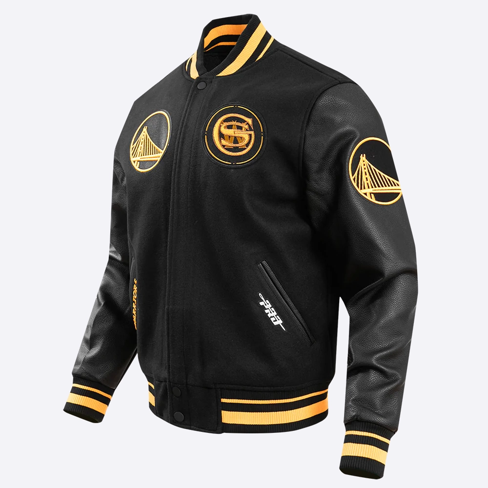 Golden-State-Warriors-Pro-Standard-Chest-Bay-Area-Black-Varsity-Jacket-1