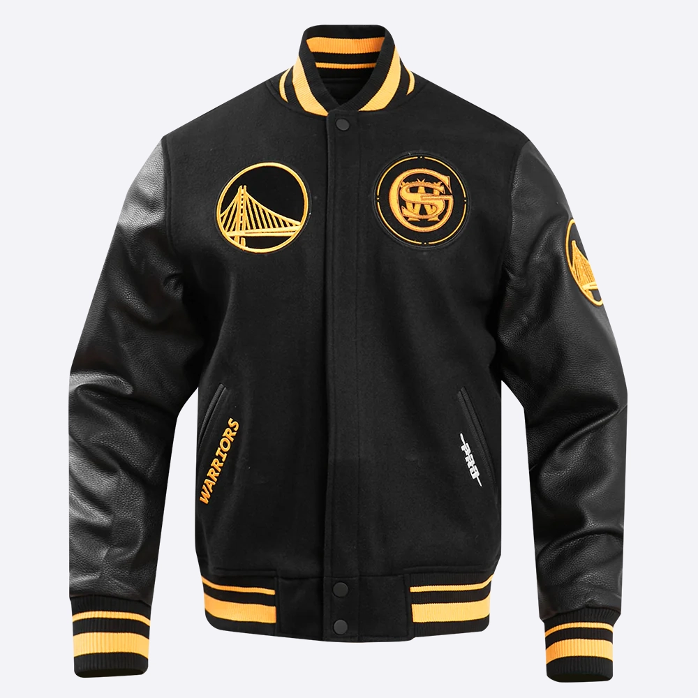 Golden-State-Warriors-Pro-Standard-Chest-Bay-Area-Black-Varsity-Jacket-2