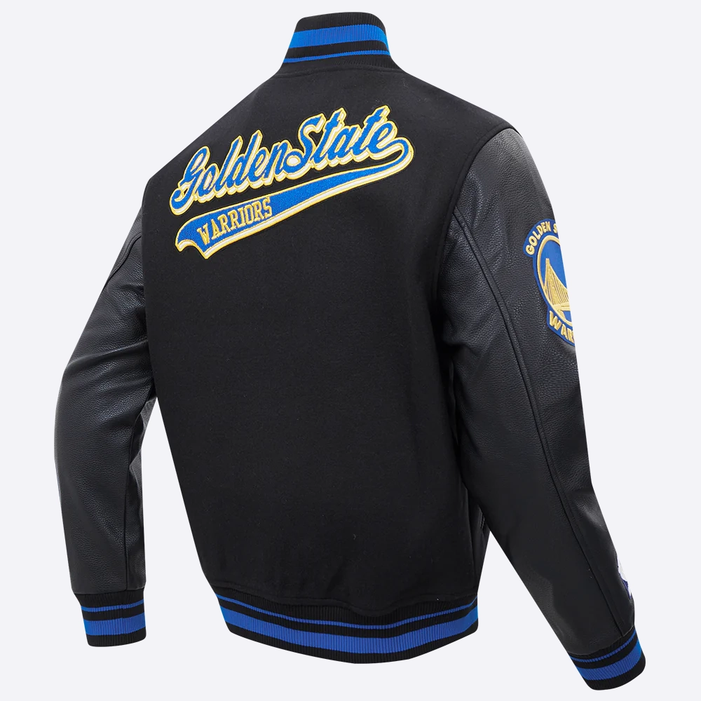 Golden-State-Warriors-Pro-Standard-Script-Tail-Black-Varsity-Jacket-3
