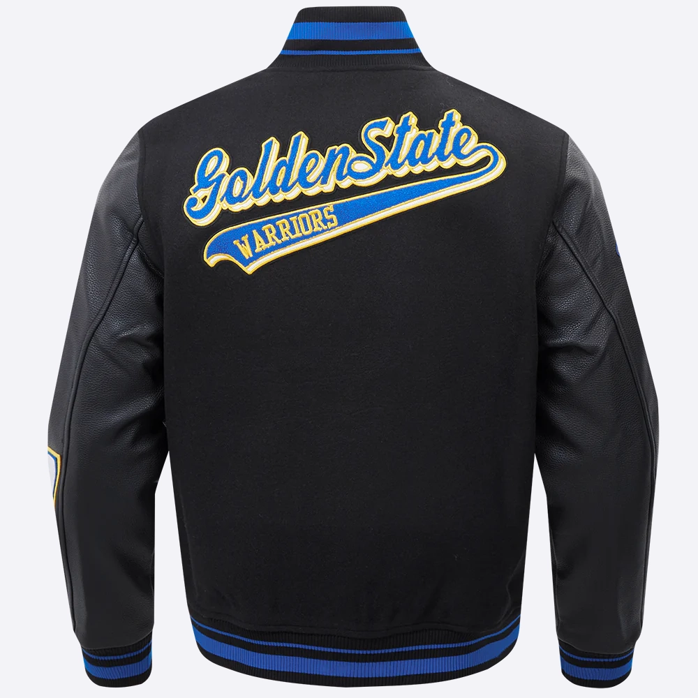 Golden-State-Warriors-Pro-Standard-Script-Tail-Black-Varsity-Jacket-4