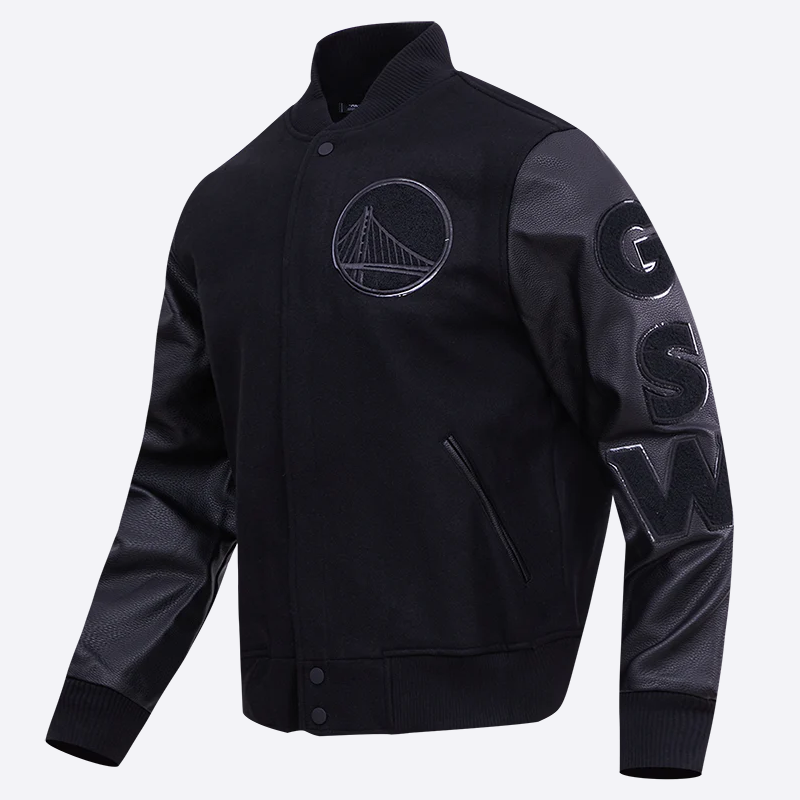 Golden-State-Warriors-Pro-Standard-Triple-Black-Varsity-Jacket-1