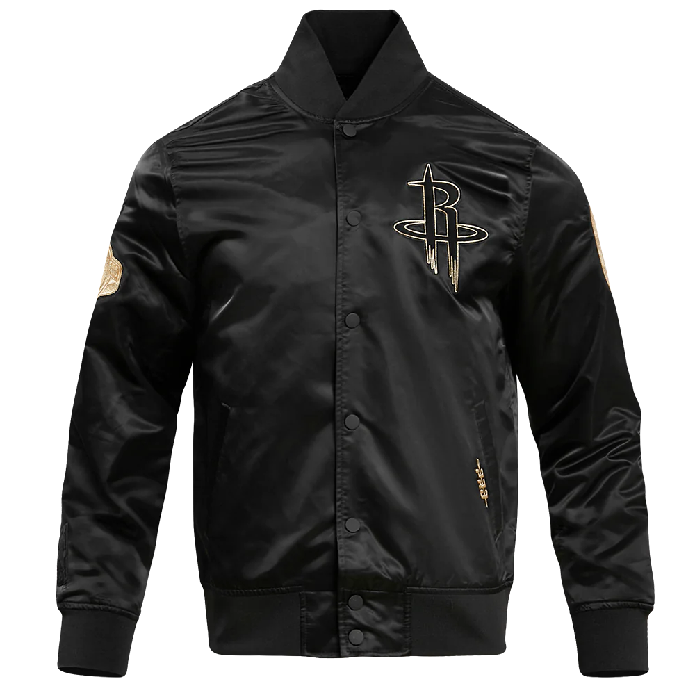 Houston-Rockets-Pro-Standard-Gold-Logo-Black-Satin-Varsity-Jacket-2