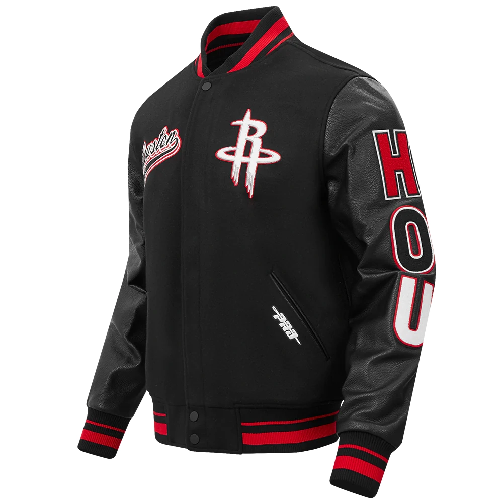 Houston-Rockets-Pro-Standard-Script-Tail-Black-Wool-And-Leather-Varsity-Jacket-1