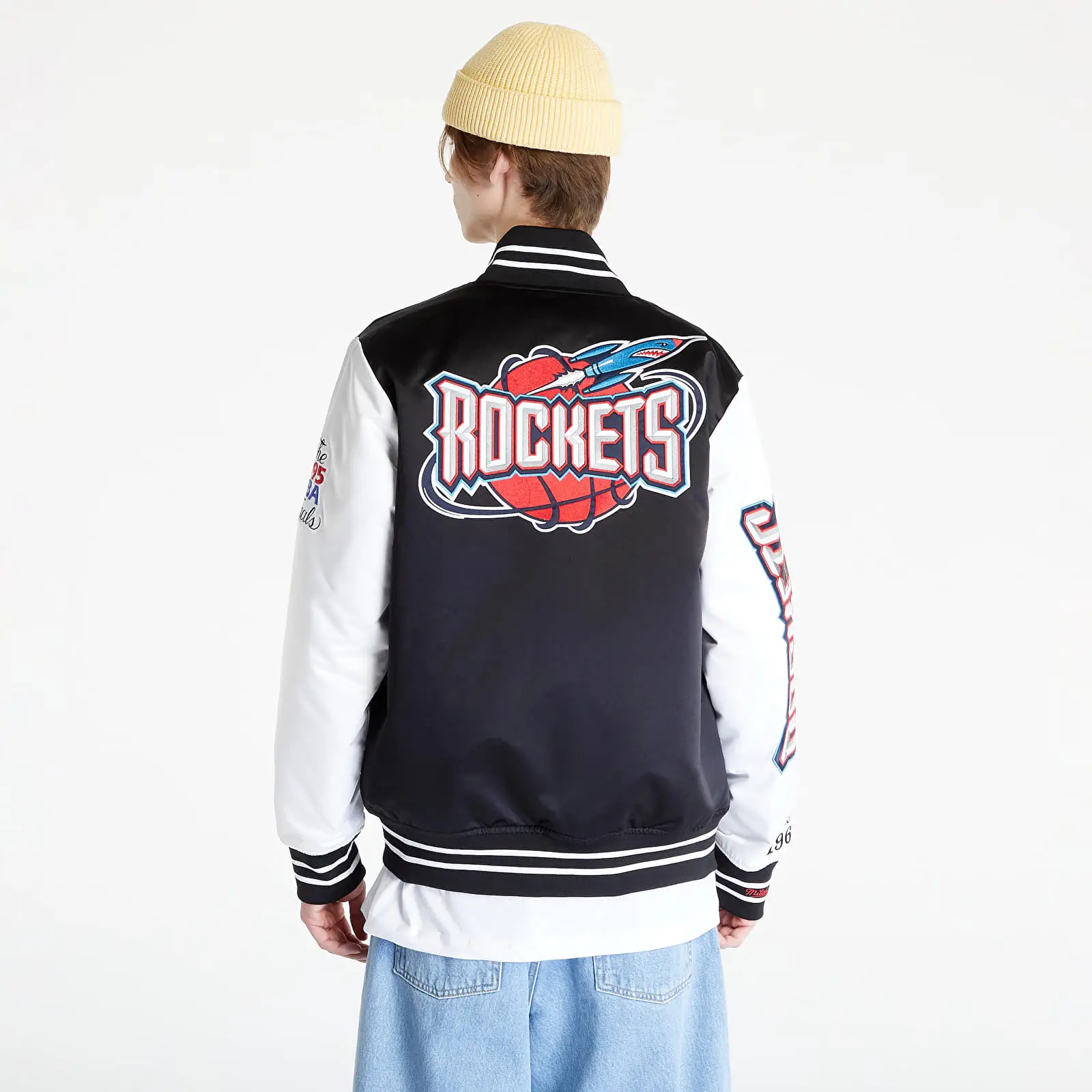 Houston-Rockets-Team-Origins-Black-White-Satin-Varsity-Jacket-2