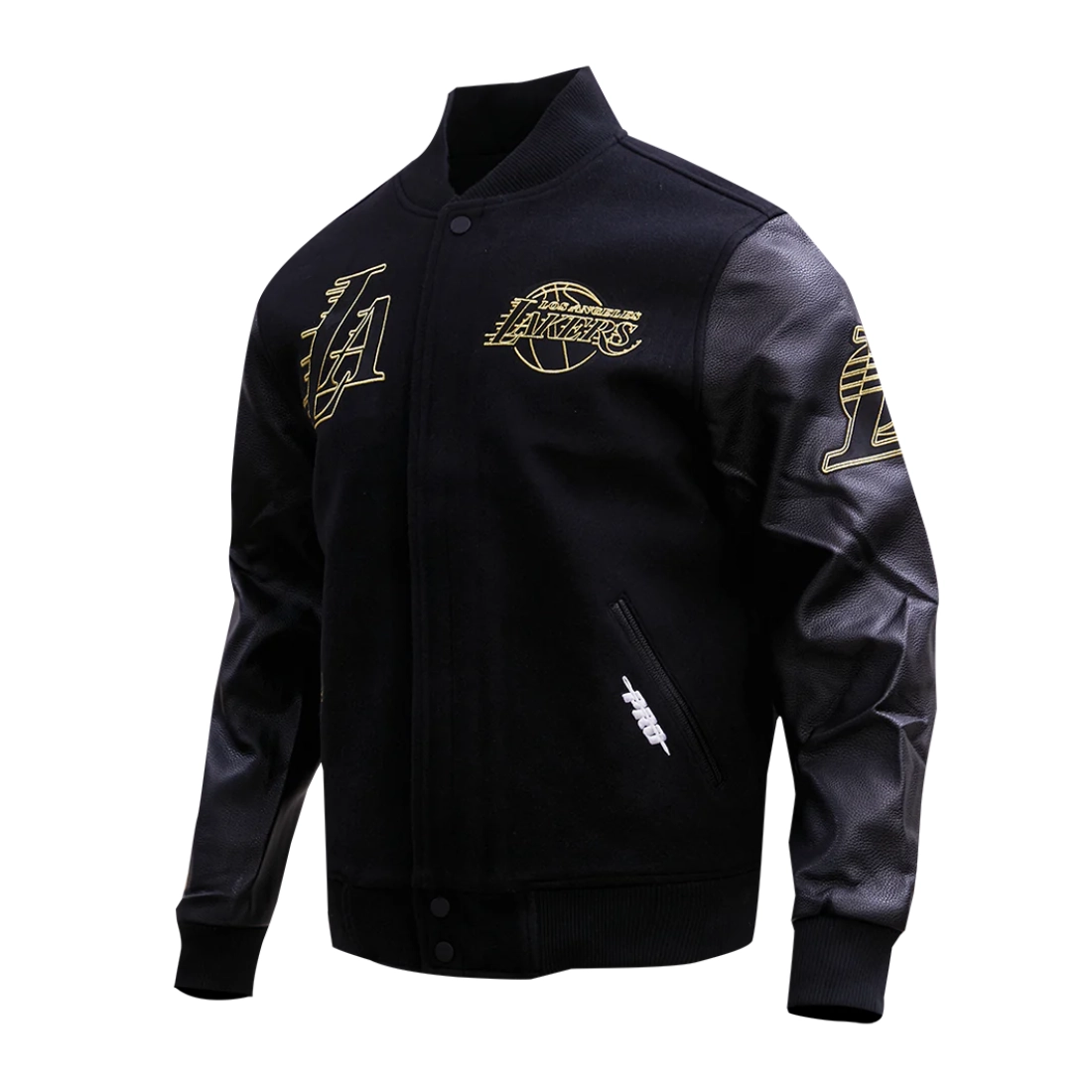 Los-Angeles-Lakers-Black-Gold-Wool-Leather-Varsity-Jacket-Black-2