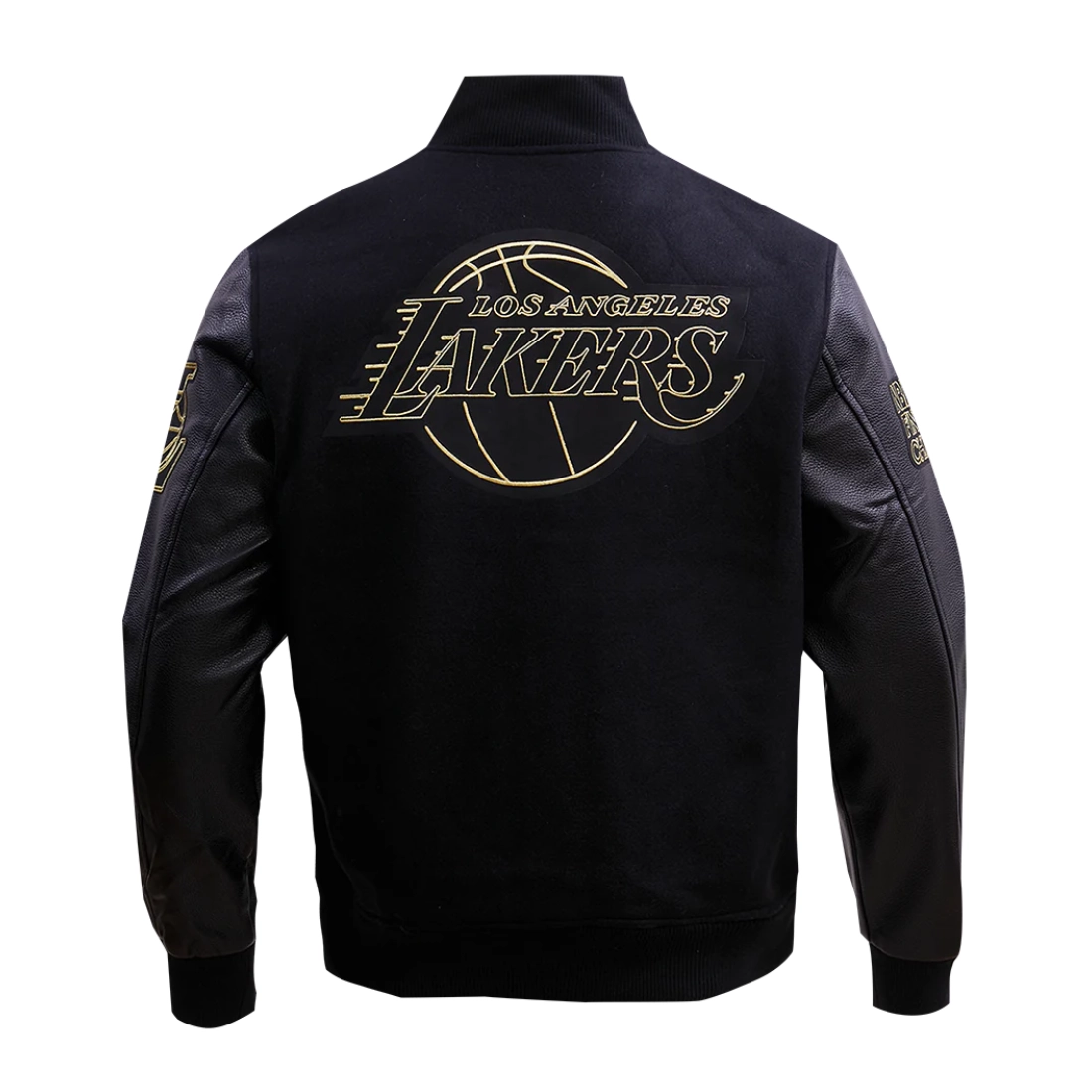 Los-Angeles-Lakers-Black-Gold-Wool-Leather-Varsity-Jacket-Black-4