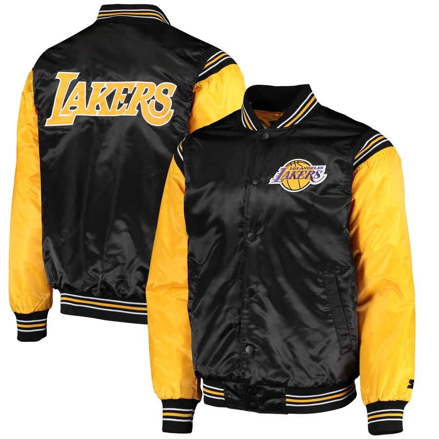 Los-Angeles-Lakers-Enforcer-Full-Snap-Satin-Varsity-Jacket-Blackyellow-2