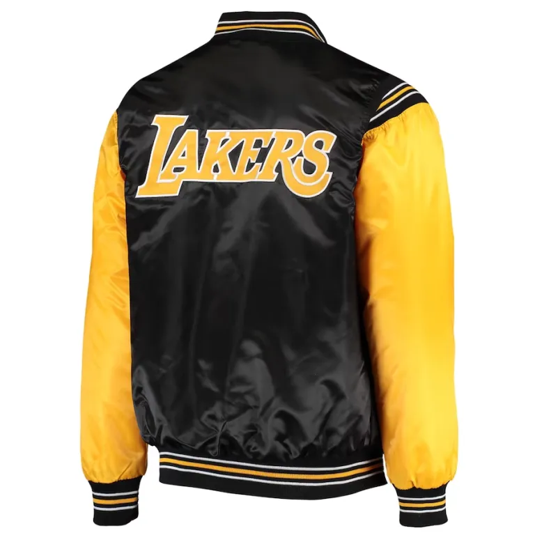 Los-Angeles-Lakers-Enforcer-Full-Snap-Satin-Varsity-Jacket-Blackyellow-4