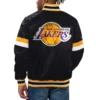 Los Angeles Lakers Home Game Black Satin Varsity Jacket - Image 2
