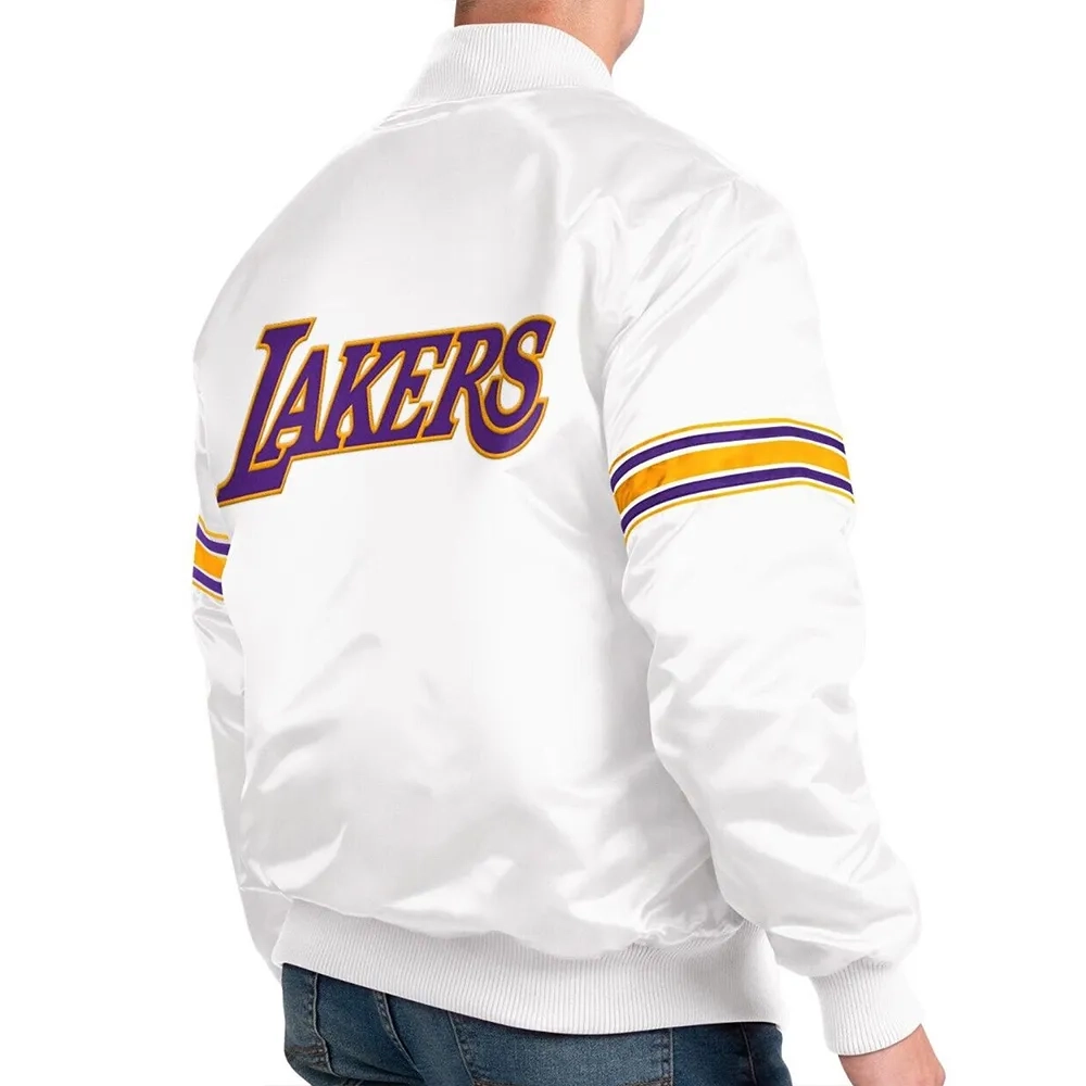 Los-Angeles-Lakers-Power-Forward-Full-Snap-Satin-Varsity-Jacket-White