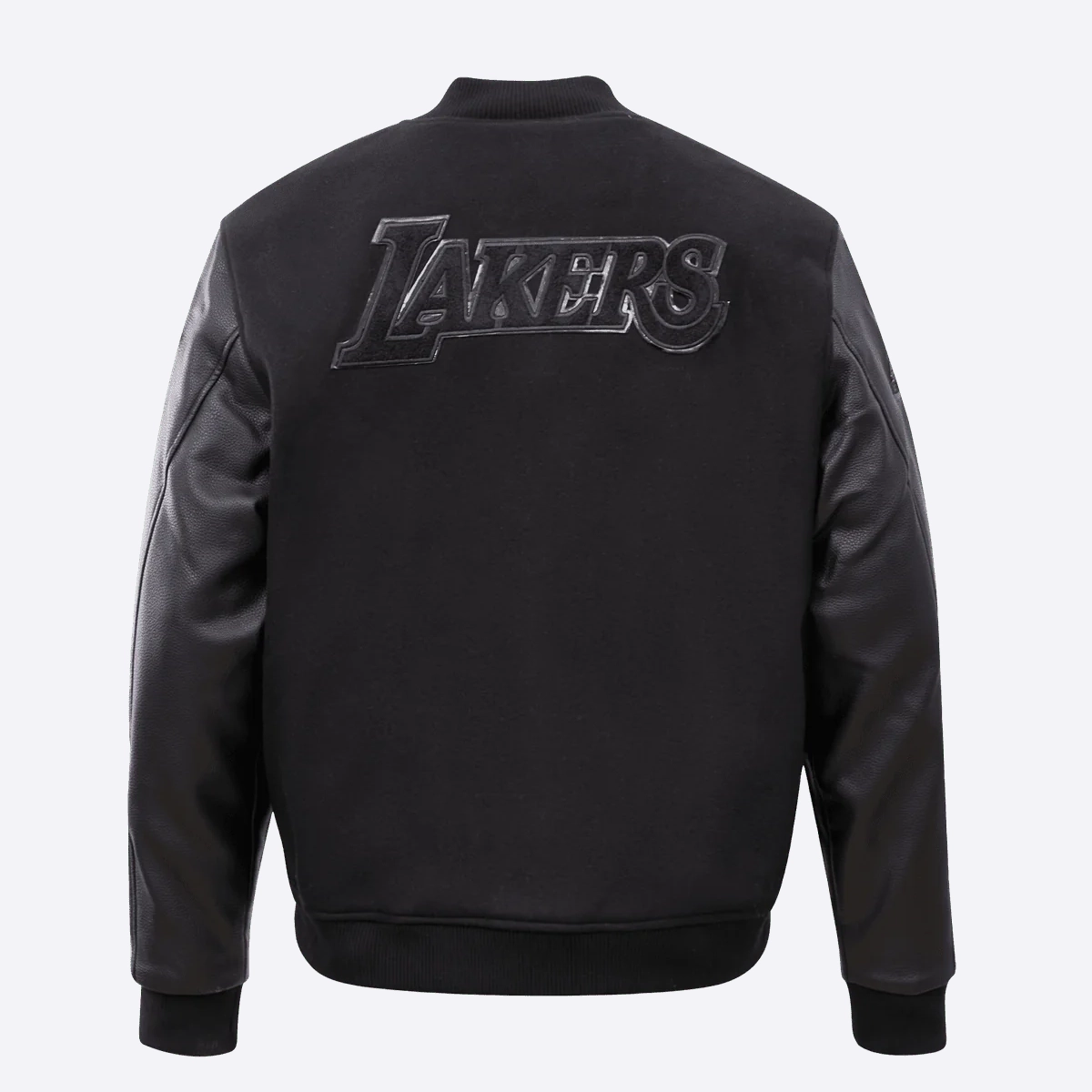 Los-Angeles-Lakers-Pro-Standard-Triple-Black-Varsity-Jacket-4