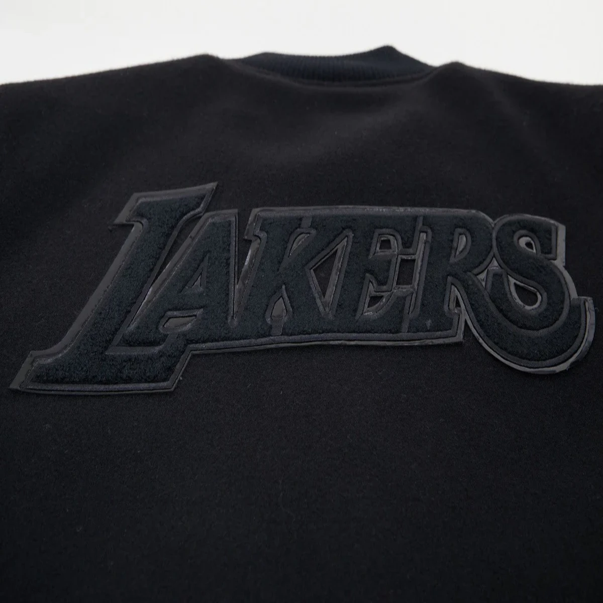 Los-Angeles-Lakers-Pro-Standard-Triple-Black-Varsity-Jacket-9