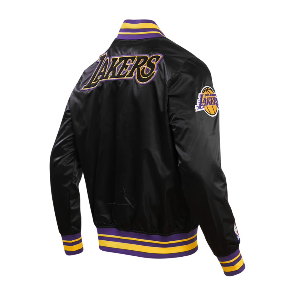 Los-Angeles-Lakers-Retro-Classic-Full-Snap-Satin-Varsity-Jacket-Black-3
